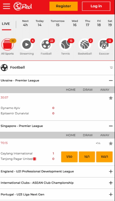 32red UK live betting