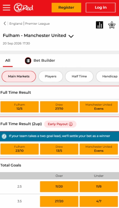 32red match betting