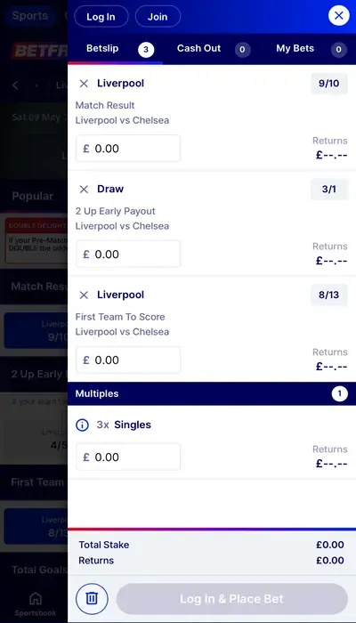 Betfred bet slip