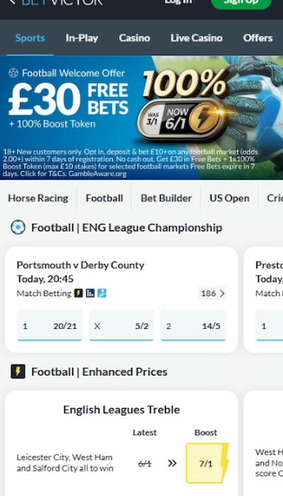 BetVictor homepage