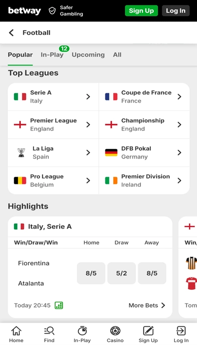Betway sports betting