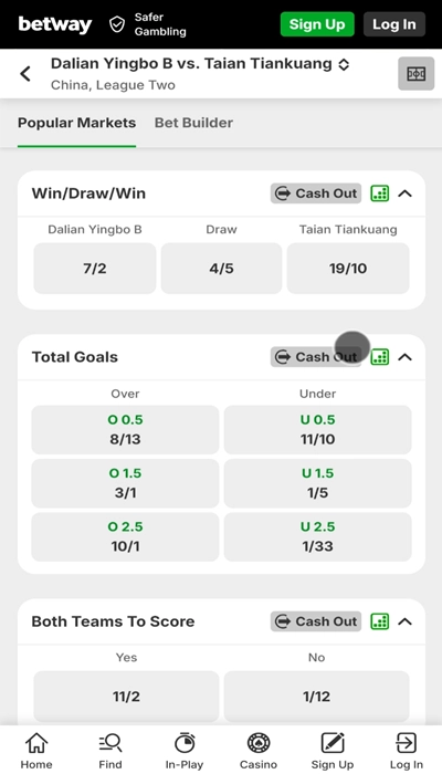 Betway live betting
