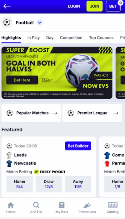 BoyleSports sports match