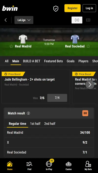 Bwin live betting