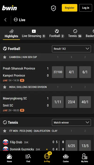 Bwin Live Betting