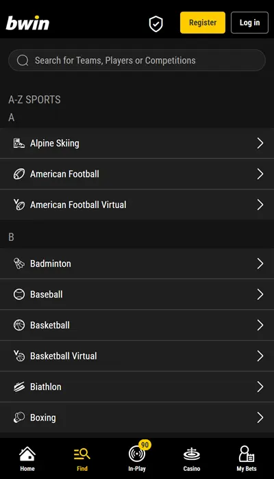 Bwin sports betting