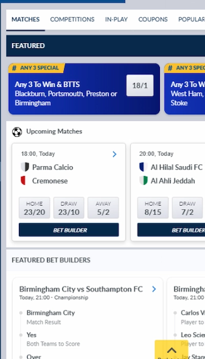 Coral Football Betting