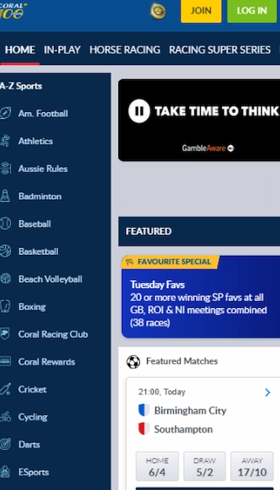 Coral sports match