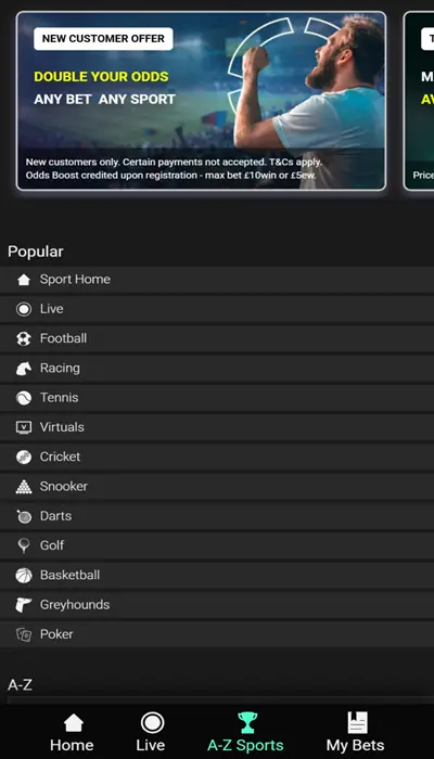 Grosvenor sports list