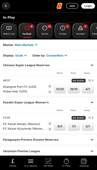 Ladbrokes Live Betting