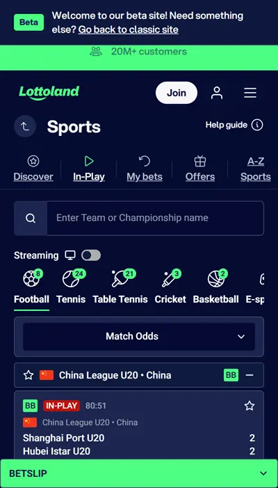 Lottoland Live Betting