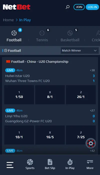 NetBet Live Betting