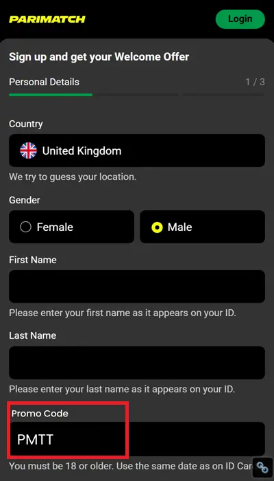 parimatch registration