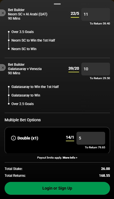Parimatch bet slip