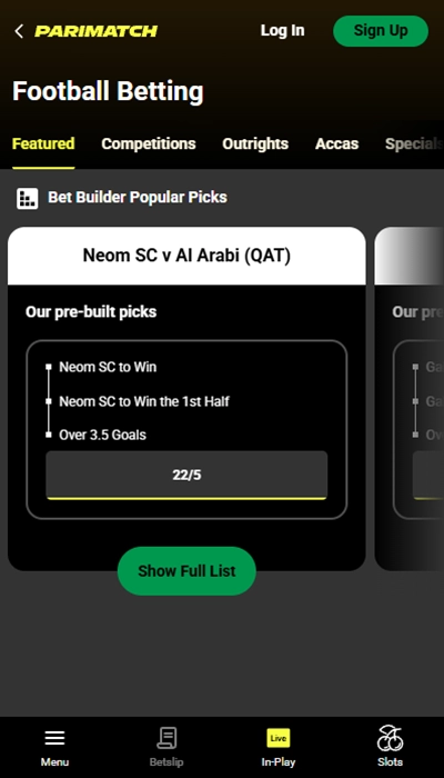 Parimatch Football Betting