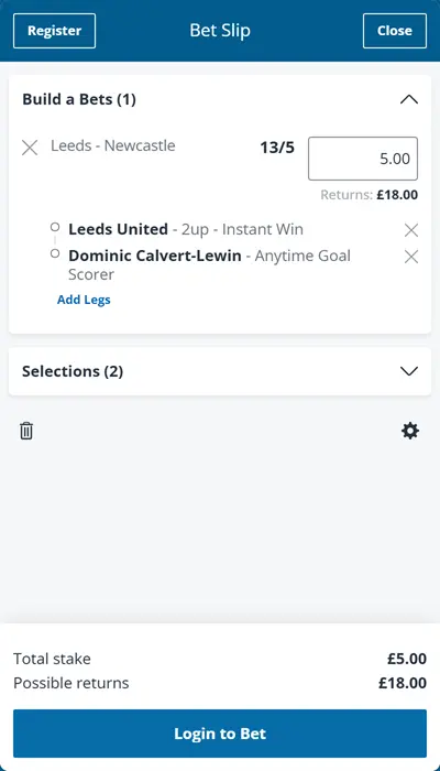 Sportingbet - betslip