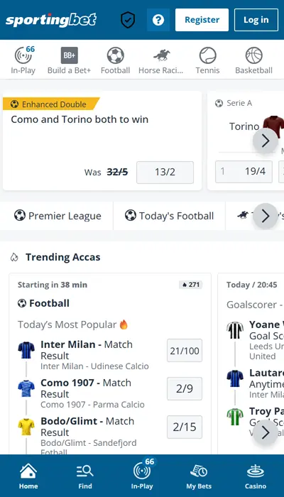 Sportingbet UK live betting