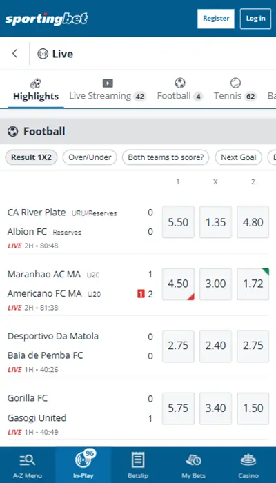 Sportingbet - live