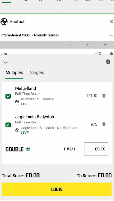 Unibet - betslip