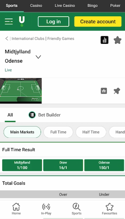 Unibet - live match