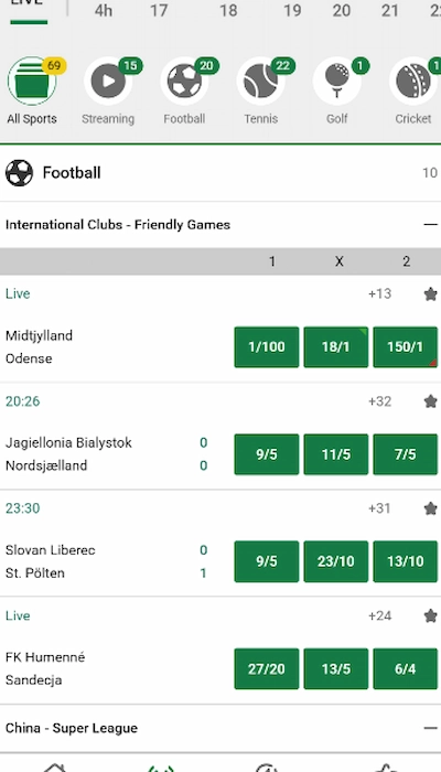 Unibet Live Betting