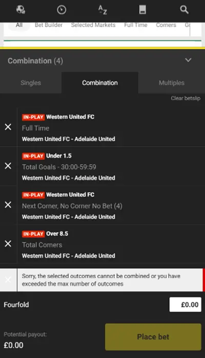 Unibet - betslip