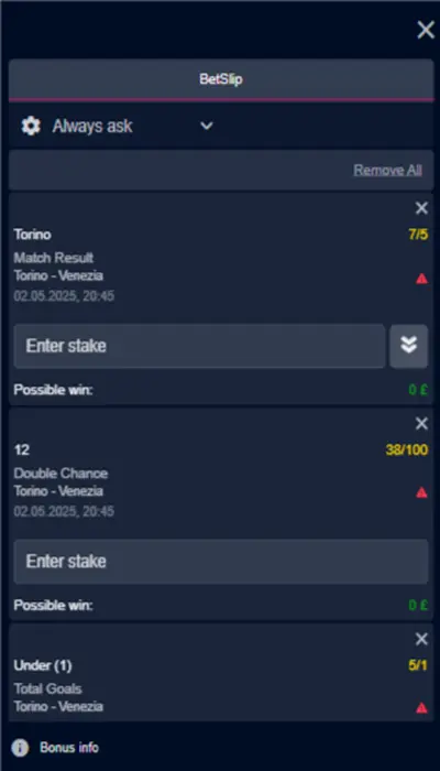vbet bet slip