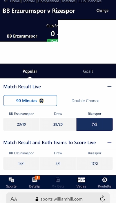 William Hill live betting