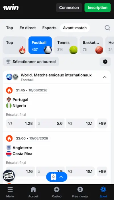 Football 1win Afrique