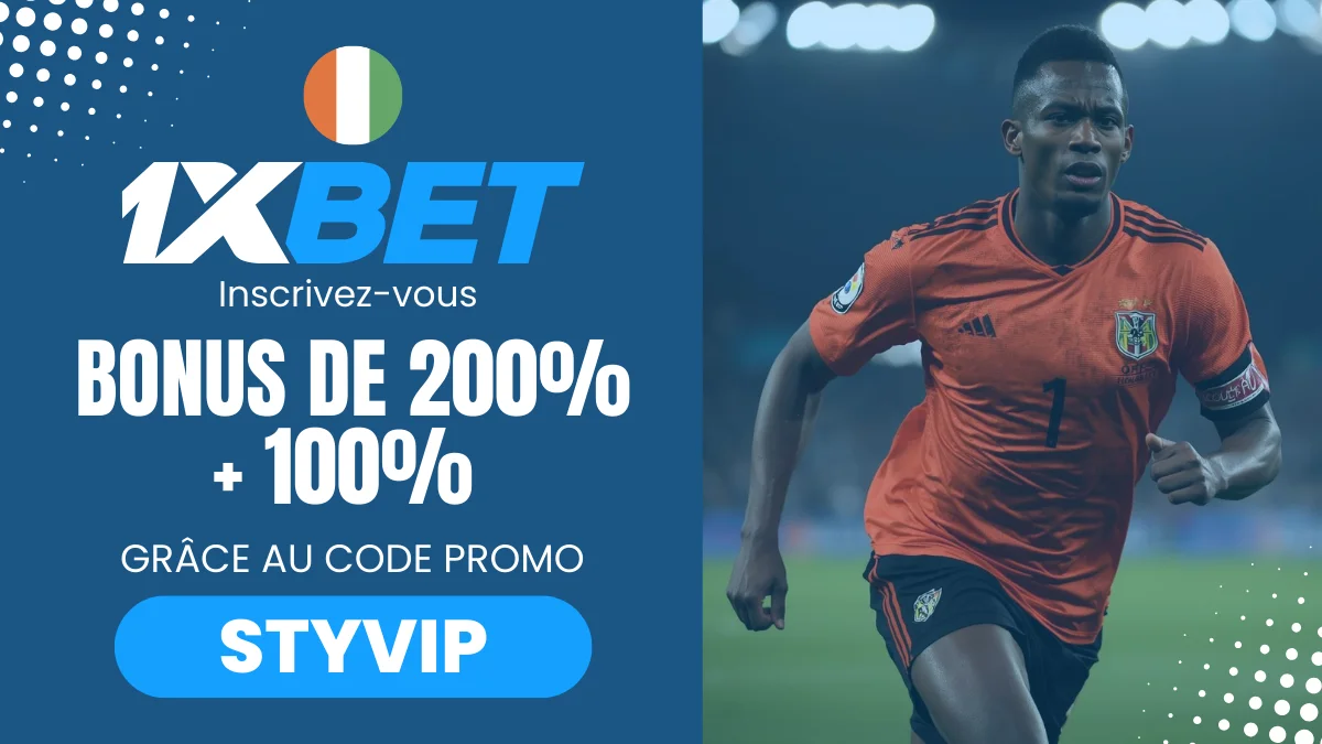 Bonus de bienvenue 1XBET Côte d'Ivoire
