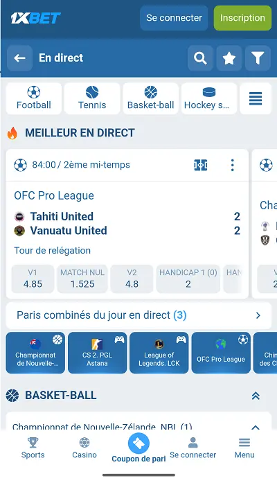Paris en direct - 1XBET Live