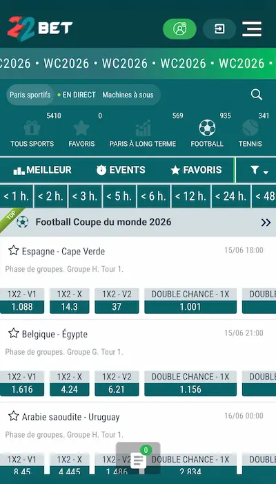 Football 22Bet Afrique