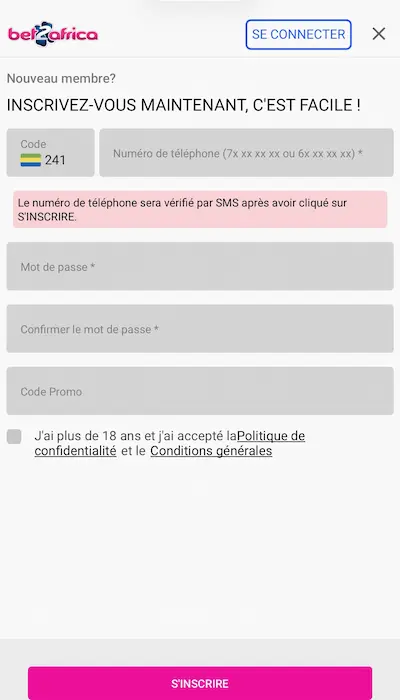 Inscription Be2Africa Gabon - 3