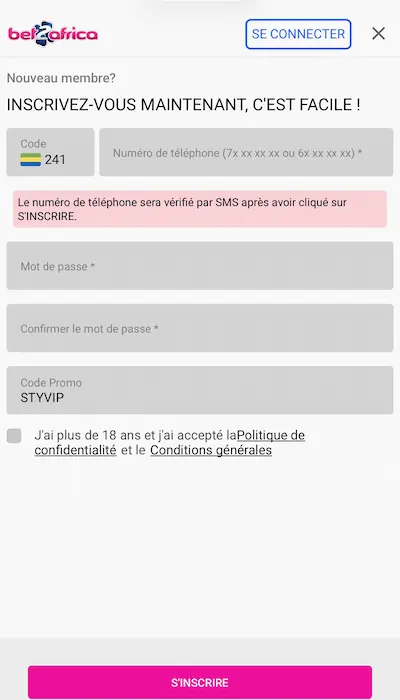Inscription Be2Africa Gabon - 4