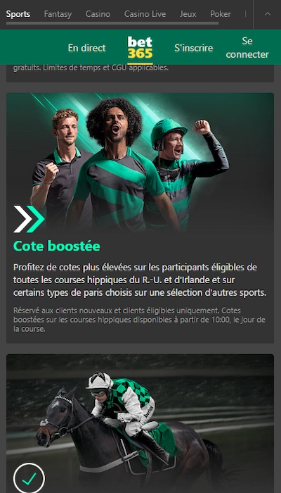 Coupon de paris Bet365 Afrique