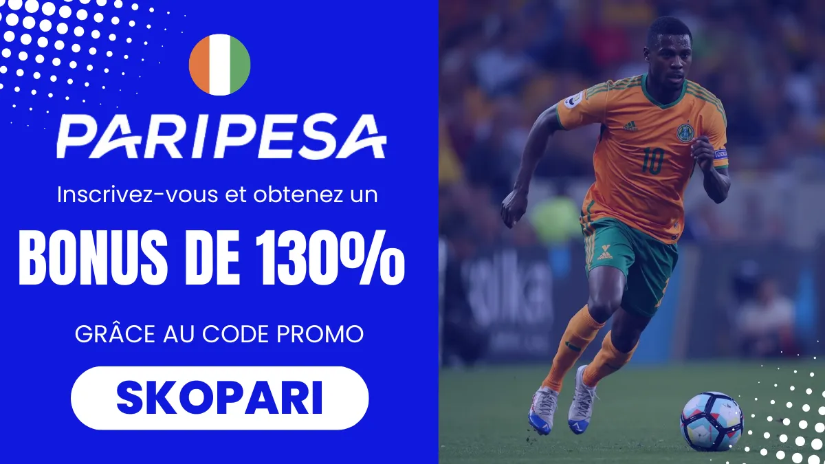 Bonus de bienvenue Paripesa Côte d'Ivoire