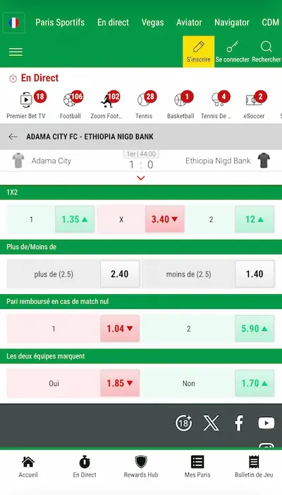Paris en direct - Premier Bet Live