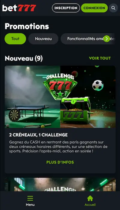 Offres promotionnelles Bet777 Belgique