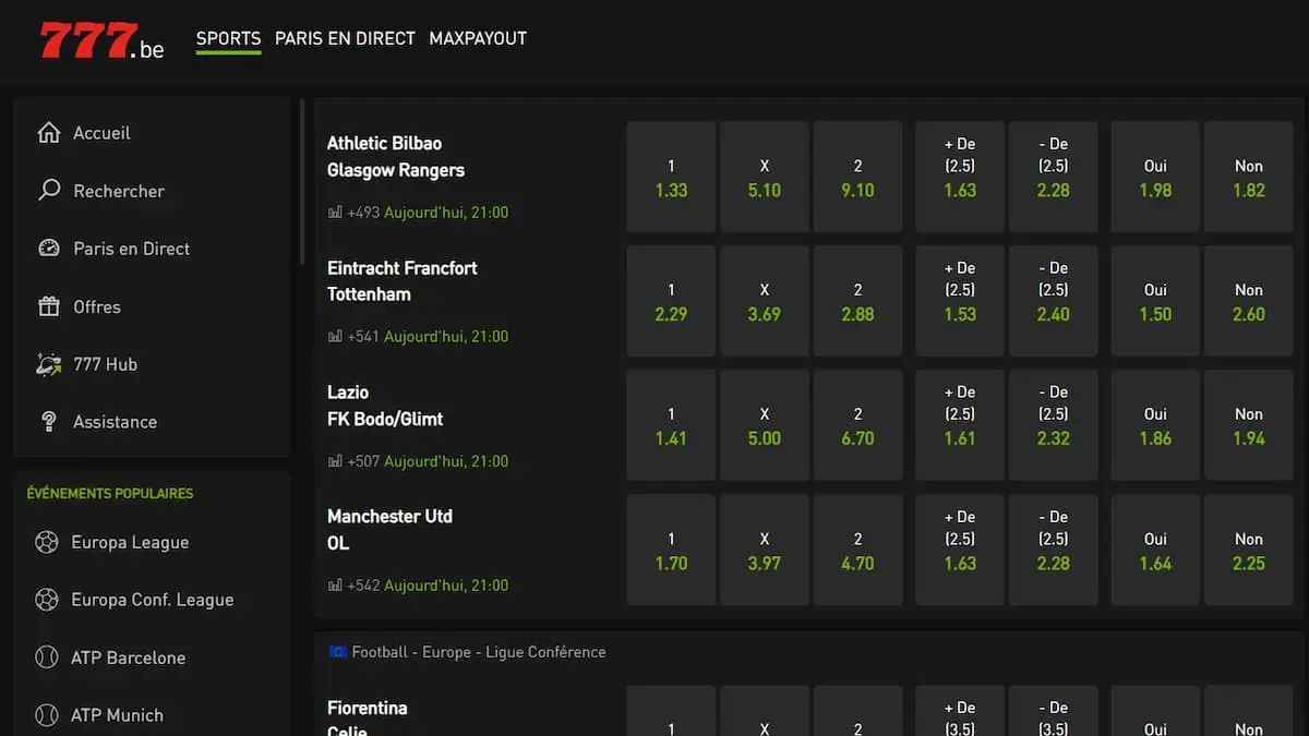 Bet777 foot offre