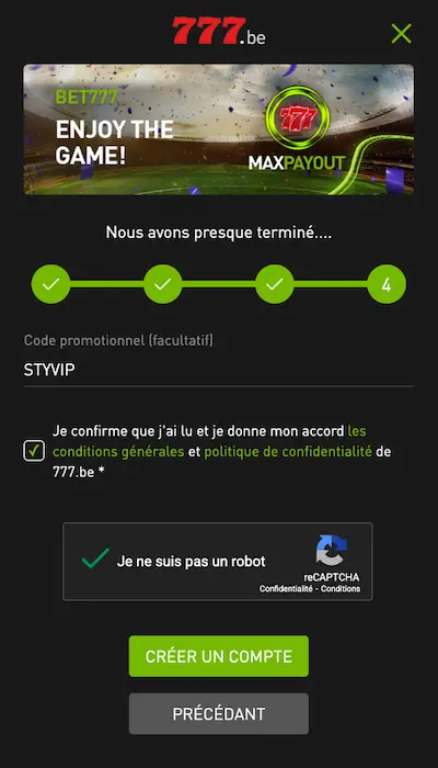 Code Promo Bet777 Belgique - 4
