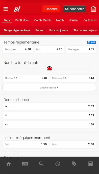 Fiche match Bingoal Belgique