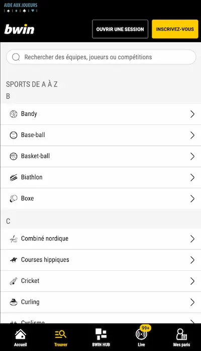 Offre Bwin Paris sportifs