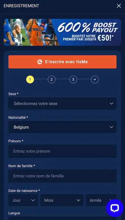 Inscription Magic Betting Sports Belgique
