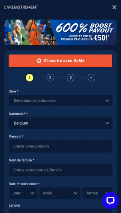 Bonus Magic Betting Belgique - Inscription