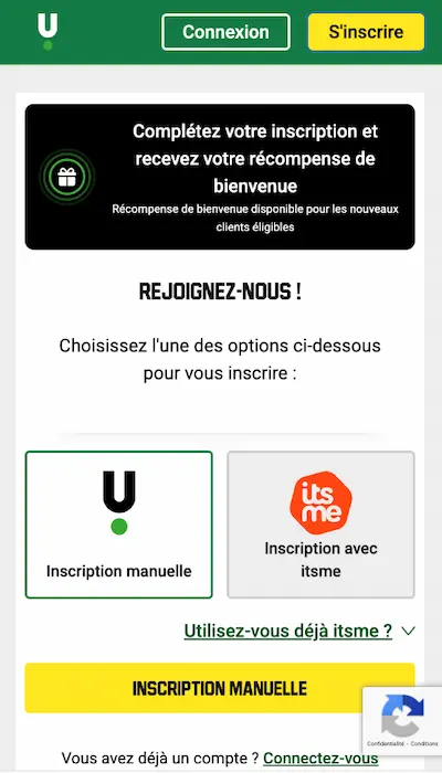 Bonus Unibet Belgique - Inscription