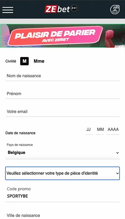 Code Promo ZEbet Belgique - 4