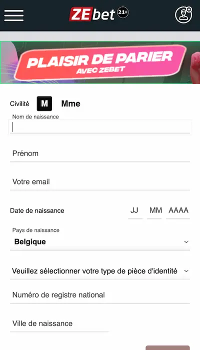 Schermafbeelding van het Zebet casino dashboard met bonusopties