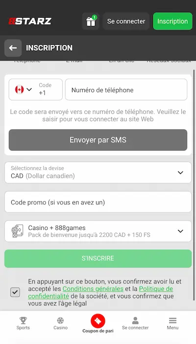 Bonus 888STARZ Casino Canada - 3
