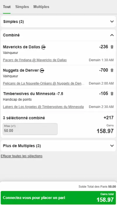 Coupon de paris Betway Canada