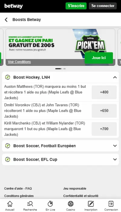 Promotion Betway Canada